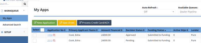 Process credit button