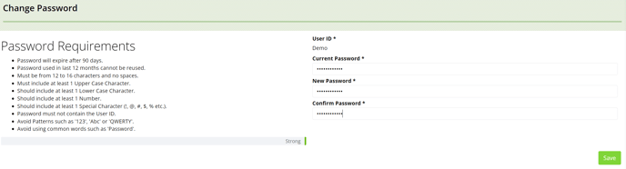 set new password up