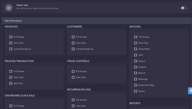 set access pmt user